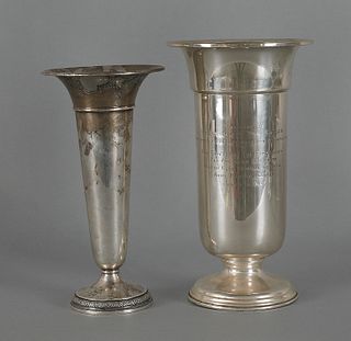Weighted sterling silver presentation vase to Colo