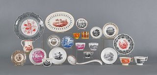 Collection of English transfer decorated tableware