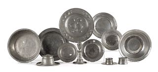 Collection of pewter tablewares, 18th/19th c., ton
