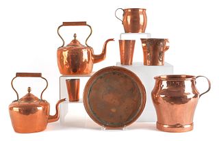 Collection of copper, to include two dovetailed ke