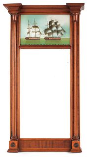 Federal mahogany mirror, ca. 1820, 36" l., 17 1/4"