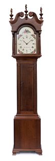 Pennsylvania Chippendale walnut tall case clock, l