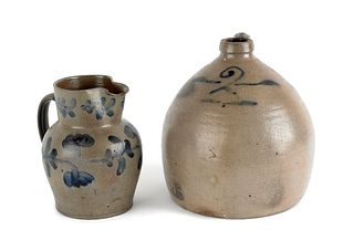 Pennsylvania or Maryland stoneware pitcher, 19th c