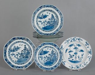 Eight Chinese export porcelain, 19th c., to includ