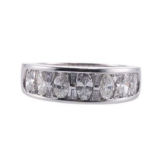 Platinum Marquise Diamond Half Band Ring