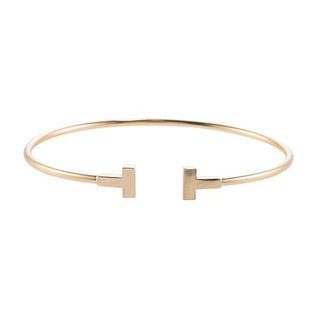 Tiffany &amp; Co T Wire  Narrow 18k Gold Bracelet