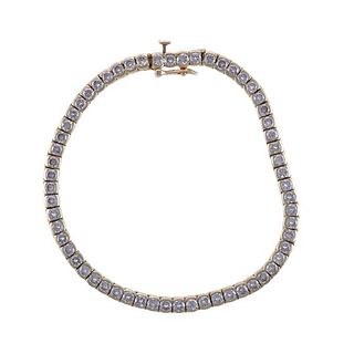 14k Gold Diamond Tennis Line Bracelet
