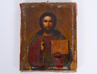 RUSSIAN PAINTED ICON OF CHRIST