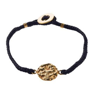 18k Gold Black Cord Bracelet