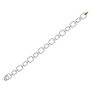 14k Gold Silver Diamond Square Link Bracelet 