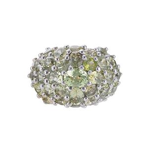 18k Gold Peridot Cocktail Dome Ring