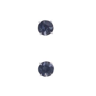14k Gold Black Diamond Stud Earrings