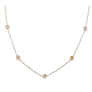 Roberto Coin 18k Gold Yellow Sapphire Diamond Station Necklace 