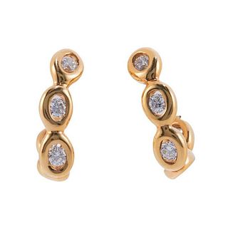 18k Gold Inside Out Diamond Hoop Earrings