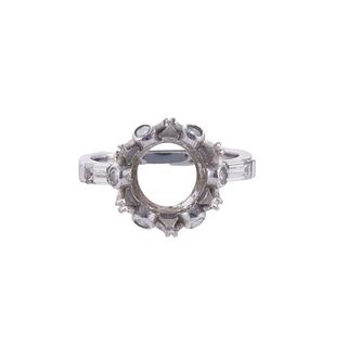 Midcentury Platinum Diamond Ring Mounting