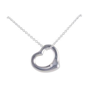 Tiffany &amp; Co Elsa Peretti La Reina Silver Heart Pendant Necklace 