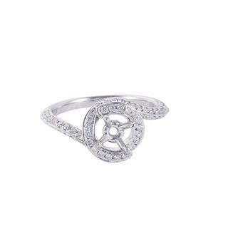Platinum Diamond Engagement Swirl Ring Setting
