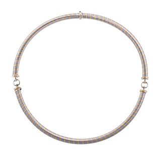 Cartier Vintage 18k Gold Stainless Steel Wire Necklace