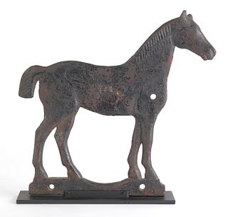 Cast iron horse form windmill weight, early 20th c