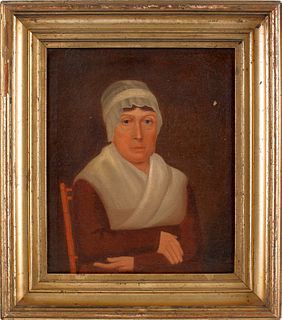 Philadelphia oil on board portrait of a woman, 19t
