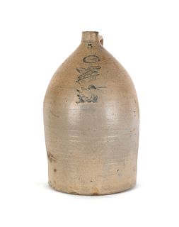 Maine stoneware jug, 19th c., impressed Gardiner w