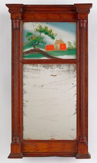 Federal painted mirror, ca. 1820, 27" l., 14 1/2".