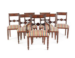 Set of seven Regency mahogany dining chairs, ca. 1