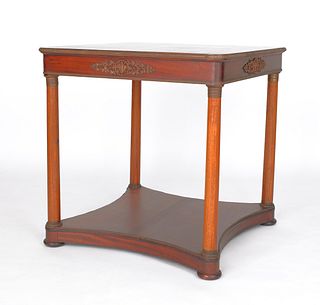 French Empire style mahogany center table, 30 3/4"