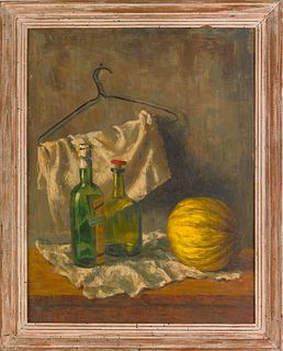 Two oil on canvas still lifes, mid 20th c., probab