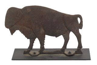 Cast iron buffalo mill weight, 19th c., 10 3/4" h.