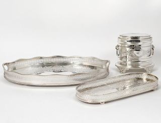 GROUP OF THREE ENGLISH SILVER PLATE ARTICLES