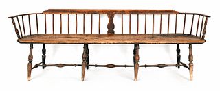Delaware Valley Windsor bench, ca. 1770, with a lo
