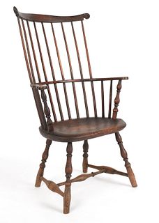 Philadelphia Windsor armchair, ca. 1765, with a cr