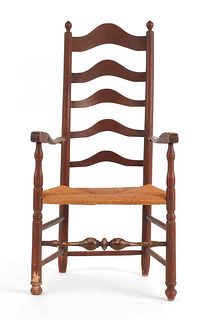 Delaware Valley maple ladderback armchair, ca. 176