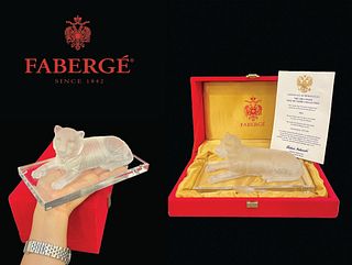 The Aria Tiger, A Limited Edition Faberge Crystal Tiger Figurine, Box, COA & Signed