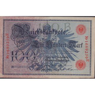Antique 1908 German 100 Mark Banknote