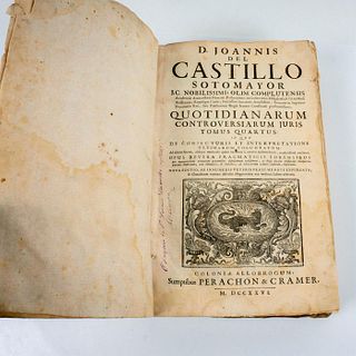 18th Century Leatherbound Book, Quotidianarum Controvesiarum