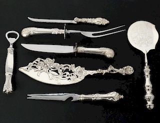 GROUP OF SIX STERLING SILVER ARTICLES