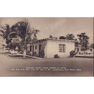 Vintage Postcard, Edwins Court Hotel, Ft. Lauderdale, FL