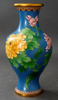 Chinese Cloisonne Enamel Baluster Vase