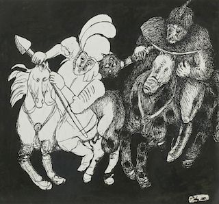 Vojislav Jakic (Serbia, 1932-2003) Double Sided Drawing