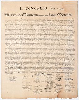 Important Copy of US Declaration of Independence, William J. Stone, Engraver
