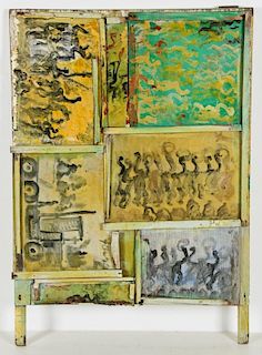 Purvis Young (American, 1943-2010) Collage of Painted Panels