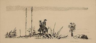 Gerard Curtis Delano 1890 - 1972 CAA | Horse Rider in Desert Landscape