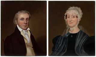 PAIR OF CEPHAS THOMPSON (AMERICAN, 1775-1856), ATTRIBUTED, PORTRAITS OF WRIGHT AND ANN SOUTHGATE OF NORFOLK, VIRGINIA