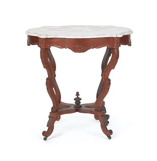 Victorian marble top stand, 30 1/2" h., 30" w.