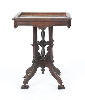 Victorian marble top table, 29 1/2" h., 24 1/2" w.