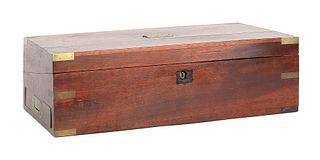 English mahogany lap desk, ca. 1820, 6" h., 19 3/4