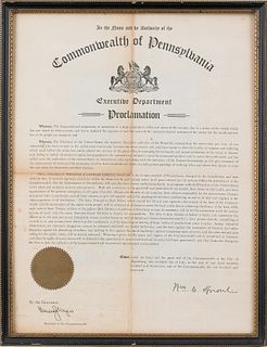 Commonwealth of Pennsylvania Proclamation regardin