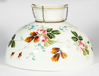 VICTORIAN DECORATED-OPAL LARGE UMBRELLA SHADE